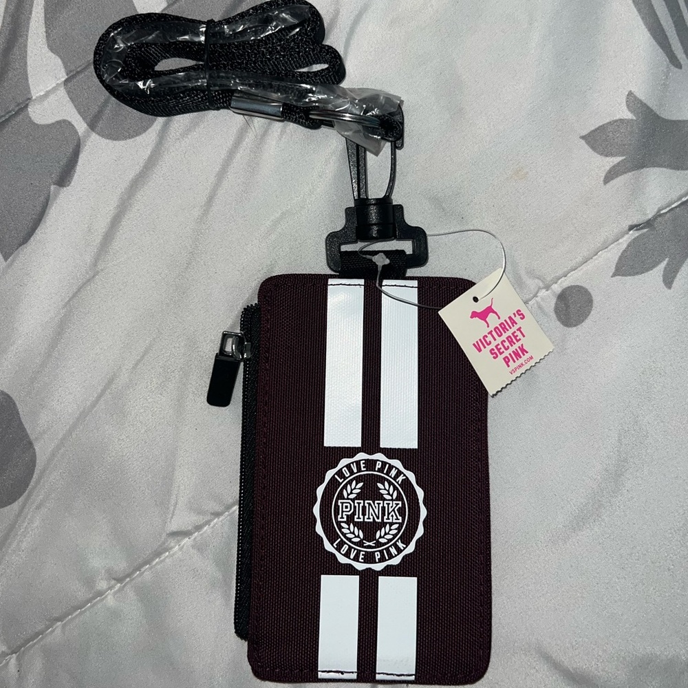 Victoria's Secret PINK Burgundy Lanyard Wallet
